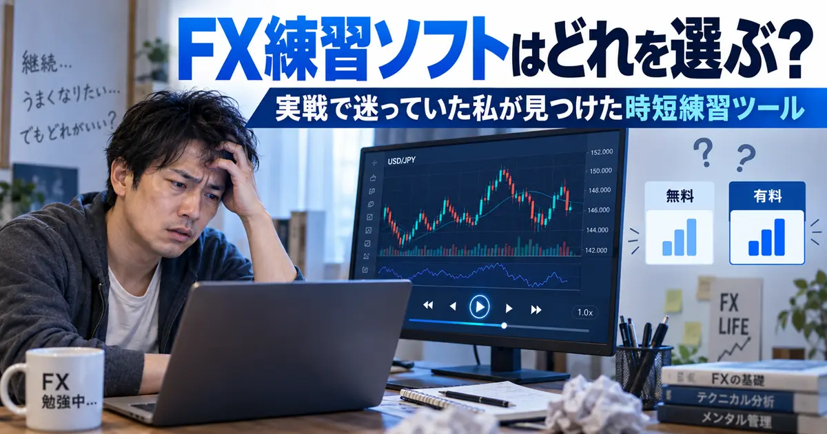 FX練習ソフトを調べて自分に合う時短練習ツールを選んだ体験談のアイキャッチ画像